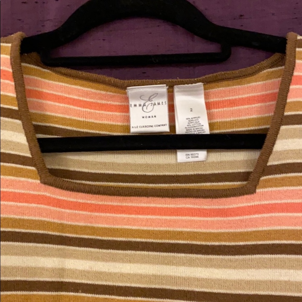 Square Neck Striped Shell - Picture 3 of 6